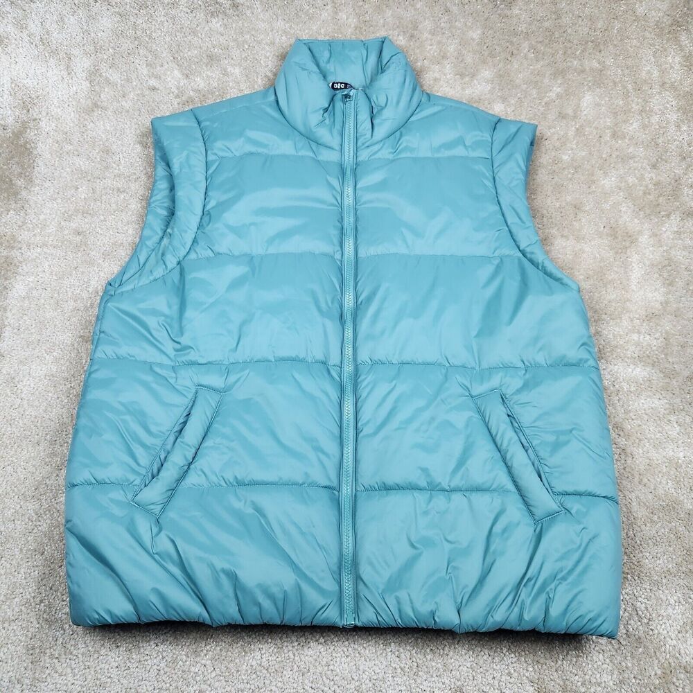 DSG Vest M/L Teal Mens Full Zip Nylon Puffer Sleeveless Jacket Used